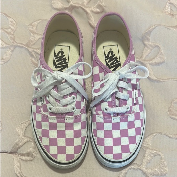 Vans Lilac and White Classic Checkerboard Shoes - Picture 1 of 6